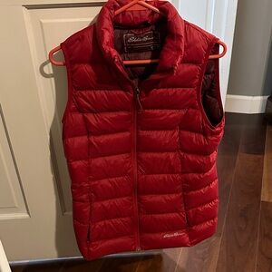 Eddie Bauer Cherry Red Quilted Vest